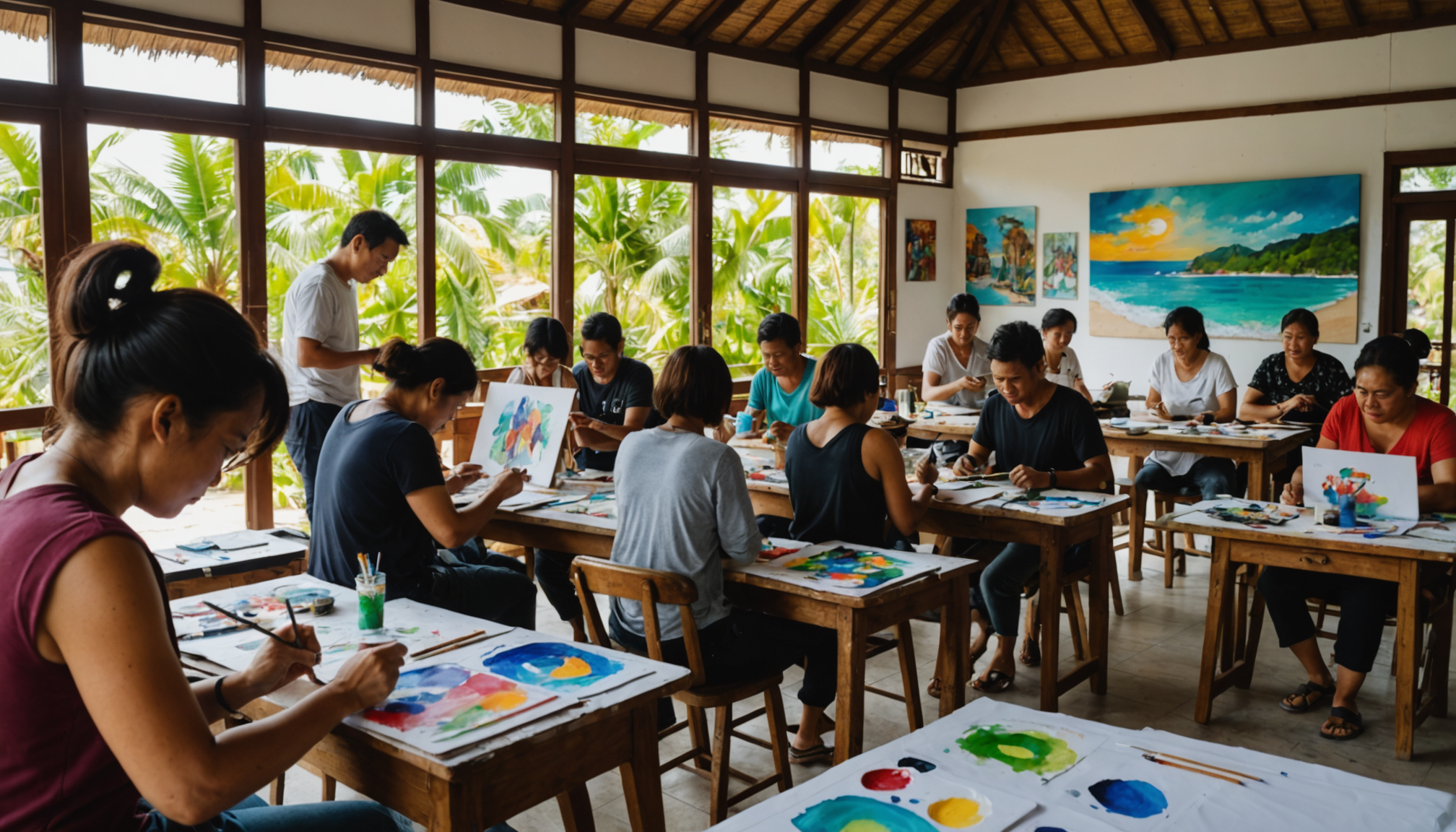 participez à des ateliers créatifs et découvrez des artistes émergents à phuket. vivez une expérience artistique unique mêlant apprentissage et rencontres inspirantes dans un cadre exceptionnel.