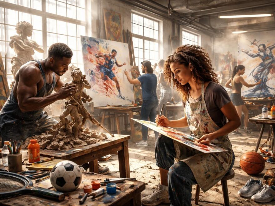 découvrez comment les artistes s'inspirent du sport pour créer des œuvres uniques mêlant mouvement, passion et créativité.